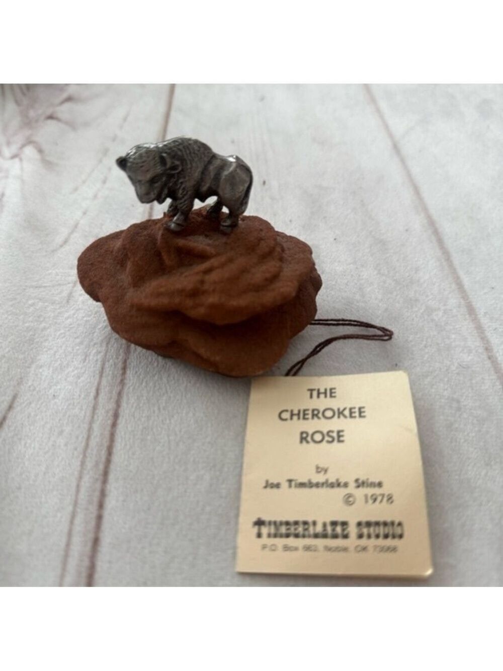 Buffalo Sculpture Folk Art Decor The Cherokee Rose” by Joe Timberlake Shine 1978